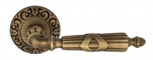 VNZ2256 Дверная ручка на круглой розетке VENEZIA ANNETA D4 матовая бронза классика латунь Италия