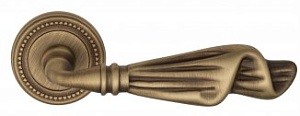 VNZ1742 Дверная ручка на круглой розетке VENEZIA OPERA D3 матовая бронза классика латунь Италия