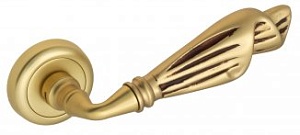 VNZ1736 Дверная ручка на круглой розетке VENEZIA OPERA D1 французское золото/коричневый классика лат