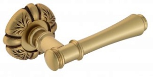 VNZ3240 Дверная ручка на круглой розетке VENEZIA CALLISTO D5 французское золото/коричневый классика 
