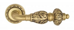 VNZ2075 Дверная ручка на круглой розетке VENEZIA LUCRECIA D2 французское золото/коричневый классика 