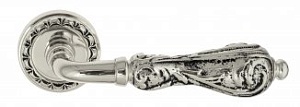 VNZ1326 Дверная ручка на круглой розетке VENEZIA MONTE CRISTO D2 натуральное серебро/черный  классик