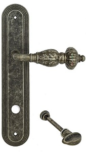 123781 Дверная ручка на планке PL05 EXTREZA NINA 317 WC античное серебро F45 классика многослойное г