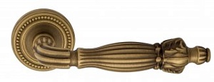 VNZ1293 Дверная ручка на круглой розетке VENEZIA OLIMPO D3 матовая бронза классика латунь Италия