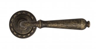 VNZ036 Дверная ручка на круглой розетке VENEZIA CLASSIC D2 античная бронза классика латунь Италия