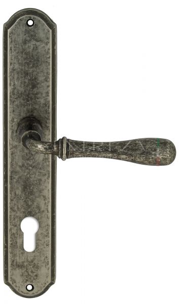 121671 Дверная ручка на планке PL01 EXTREZA CARRERA  321 CYL античное серебро F45 классика многослой