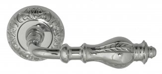 VNZ1350 Дверная ручка на круглой розетке VENEZIA GIFESTION D4 полированный хром классика латунь Итал