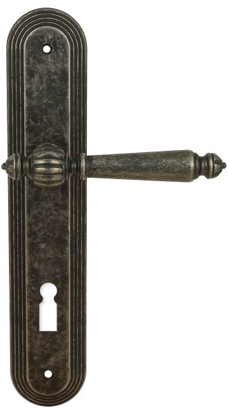 120916 Дверная ручка на планке PL05 EXTREZA DANIEL 308  KEY античное серебро F45 классика многослойн