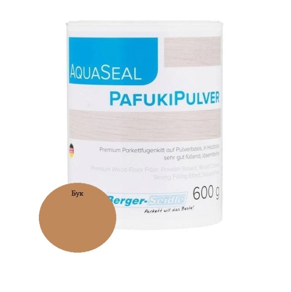 Паркетная шпатлевка порошковая Berger-Seidle Aqua-Seal Pafuki Pulver Бук 0,6 кг Германия