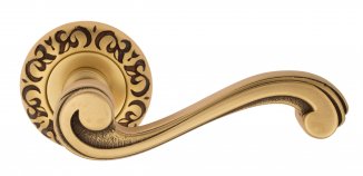 VNZ2764 Дверная ручка на круглой розетке VENEZIA VIVALDI D4 французское золото классика латунь Итали