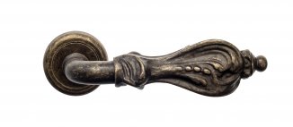 VNZ053 Дверная ручка на круглой розетке VENEZIA FLORENCE D1 античная бронза классика латунь Италия
