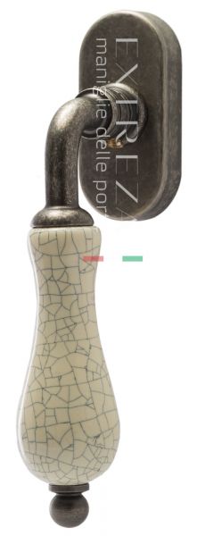 119981 Ручка оконная EXTREZA DANA CRACKLE 306 F45 античное серебро латунь Италия