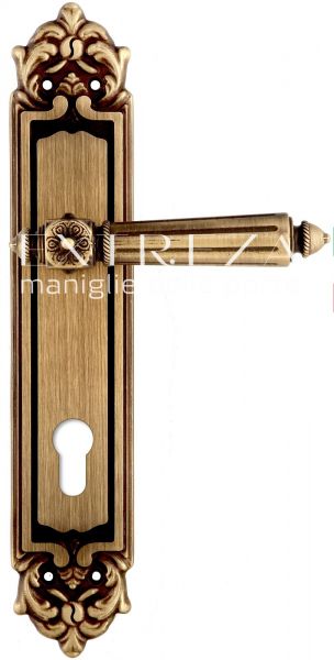117584 Дверная ручка на планке PL02 EXTREZA LEON 303 CYL матовая бронза F03 классика многослойное га