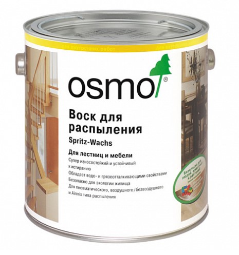 3084 Бесцветный, матовый воск для распыления для внутренних работ OSMO Германия