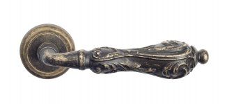 VNZ107 Дверная ручка на круглой розетке VENEZIA MONTE CRISTO D1  античная бронза классика латунь Ита