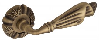 VNZ1754 Дверная ручка на круглой розетке VENEZIA OPERA D5 матовая бронза классика латунь Италия