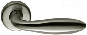 CLB046 Дверная ручка на круглой розетке COLOMBO Mach CD81RSB-NI  матовый никель модерн многослойное 