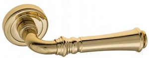 FCT798 Дверная ручка на круглой розетке Fratelli Cattini GRACIA D1-OLV полированная латунь Италия