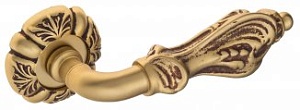 VNZ3195 Дверная ручка на круглой розетке VENEZIA FLORENCE D5 французское золото/коричневый классика 