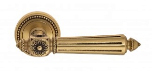VNZ938 Дверная ручка на круглой розетке VENEZIA CASTELLO D3 французское золото/коричневый классика л