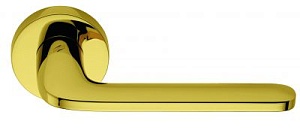 CLB075 Дверная ручка на круглой розетке COLOMBO Roboquattro ID41-OL полированная латунь модерн много