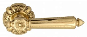 VNZ2830 Дверная ручка на круглой розетке VENEZIA CASTELLO D5 полированная латунь классика латунь Ита
