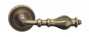 VNZ3654 Дверная ручка на круглой розетке VENEZIA GIFESTION D6 матовая бронза классика латунь Италия