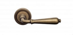 VNZ040 Дверная ручка на круглой розетке VENEZIA CLASSIC D3 матовая бронза классика латунь Италия
