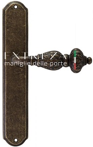 121392 Дверная ручка на планке PL01 EXTREZA TESLA  315 античная бронза F23 классика многослойное гал